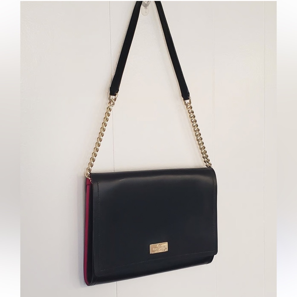 EUC Kate Spade Black Shoulder Bag with Gold Chain